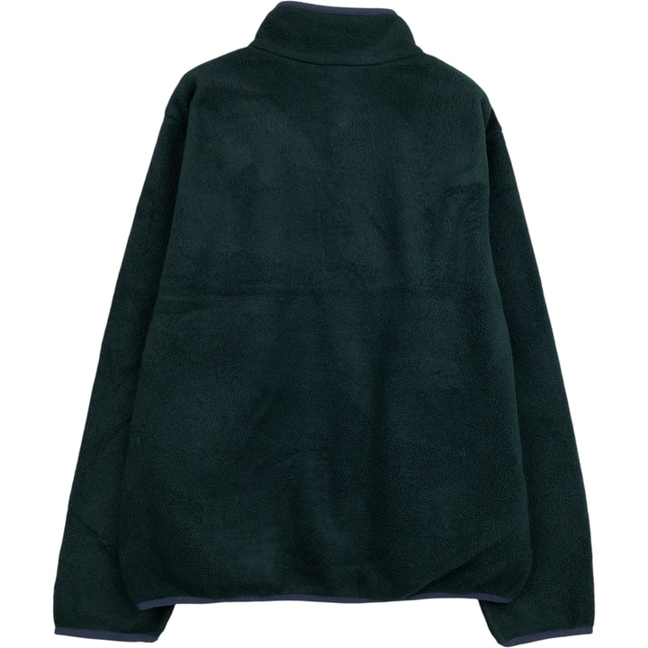 90s-00'S LLBean Half Snap Fleece Pullover, Men's Size Medium polyester Green type dark green Vintage Second Hand