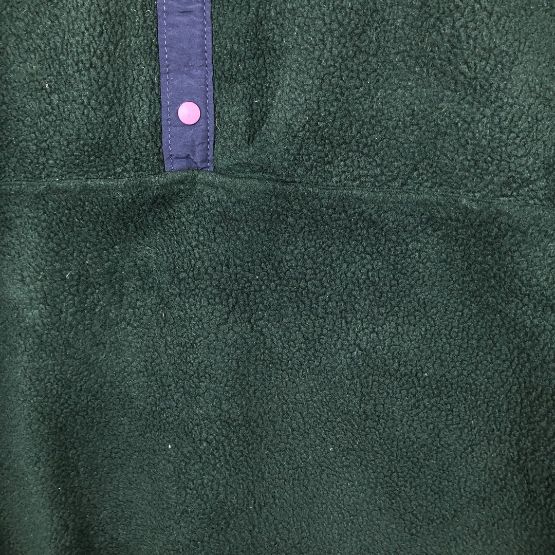 90s-00'S LLBean Half Snap Fleece Pullover, Men's Size Medium polyester Green type dark green Vintage Second Hand