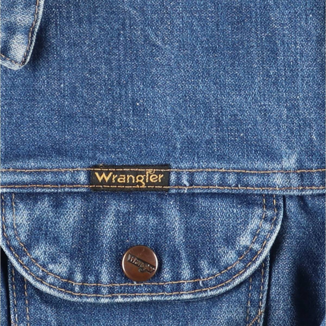 Vintage 70'S Wrangler denim jacket, denim jacket, men's size M cotton blue type Vintage Second Hand