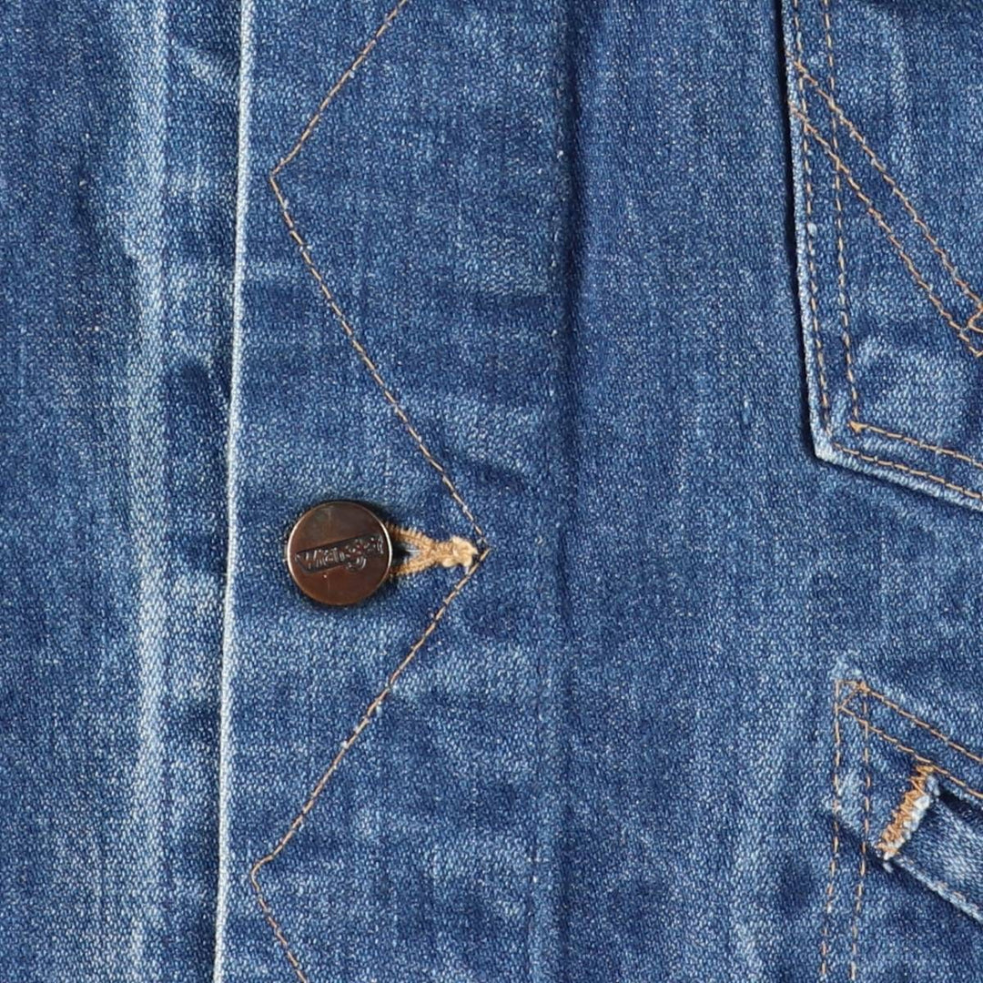 Vintage 70'S Wrangler denim jacket, denim jacket, men's size M cotton blue type Vintage Second Hand