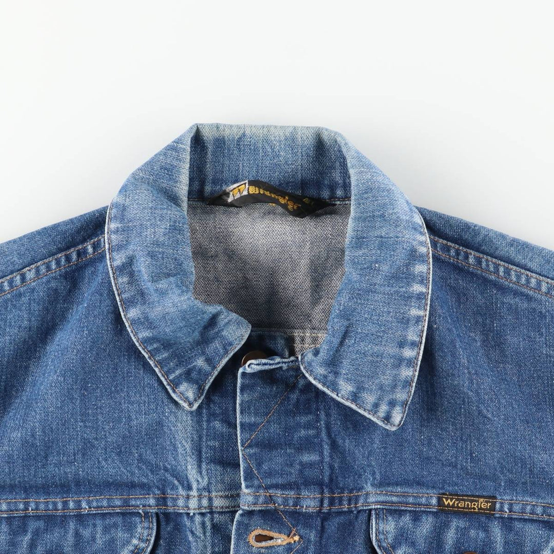 Vintage 70'S Wrangler denim jacket, denim jacket, men's size M cotton blue type Vintage Second Hand