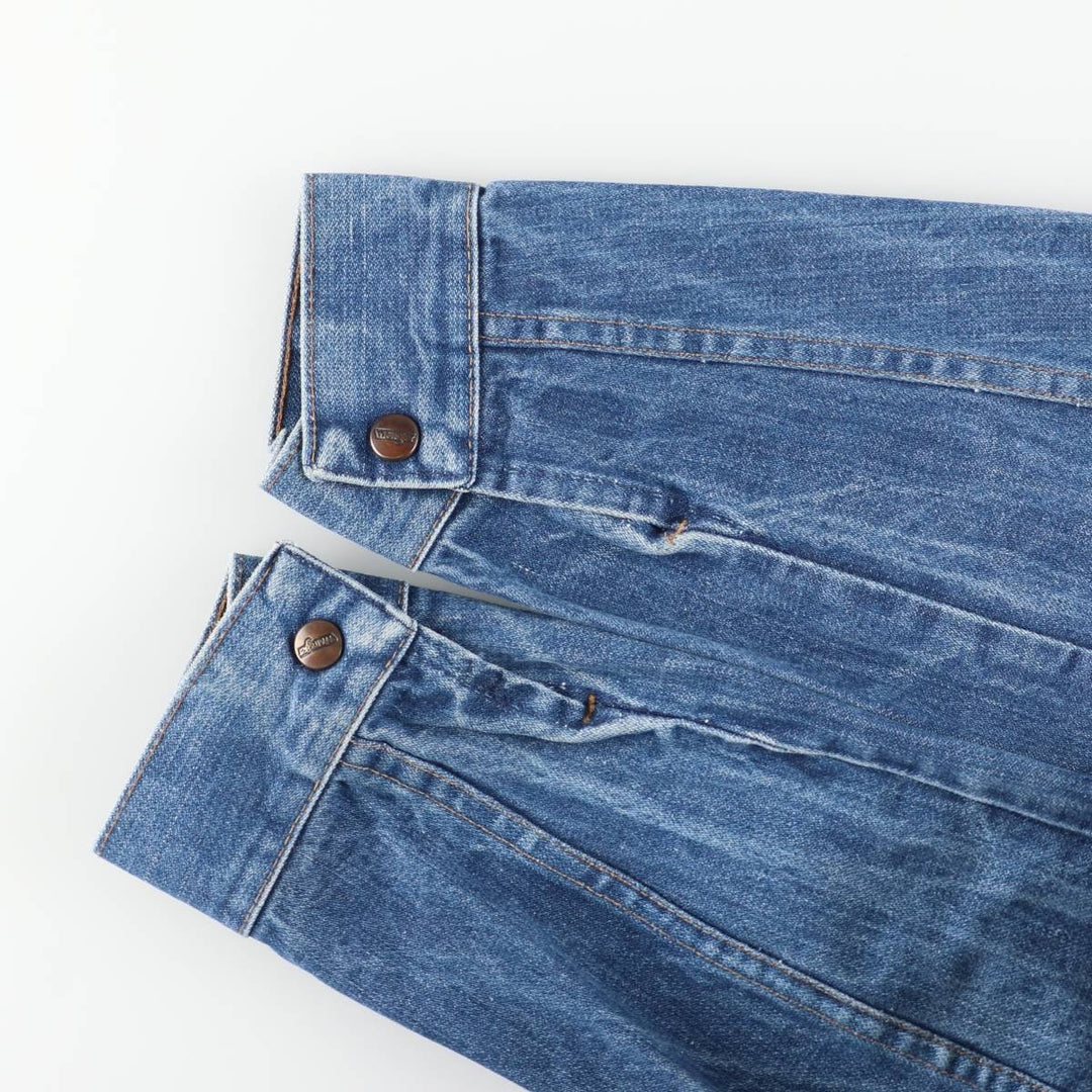 Vintage 70'S Wrangler denim jacket, denim jacket, men's size M cotton blue type Vintage Second Hand