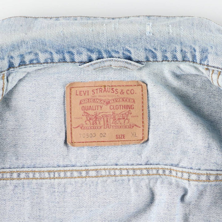 90'S Levi's 70503-0210 denim jacket, G-jacket, men's XL size, vintage cotton blue type Vintage Second Hand