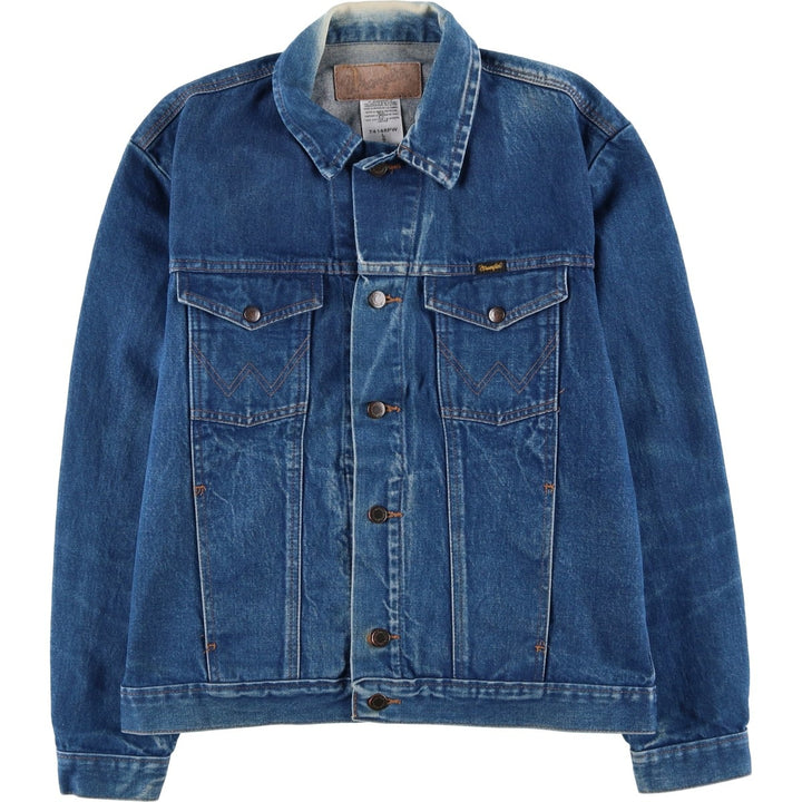 Vintage 90'S Wrangler denim jacket, size L, men's size L cotton blue type Vintage Second Hand