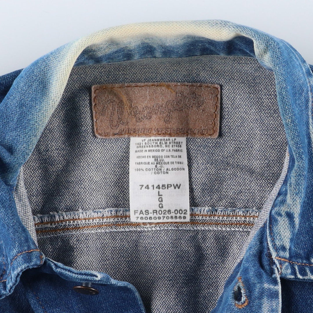 Vintage 90'S Wrangler denim jacket, size L, men's size L cotton blue type Vintage Second Hand