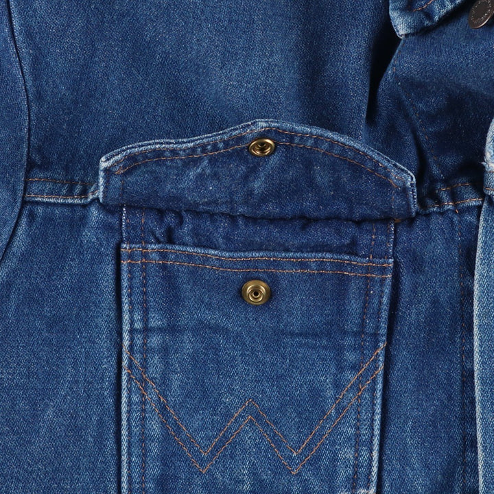 Vintage 90'S Wrangler denim jacket, size L, men's size L cotton blue type Vintage Second Hand