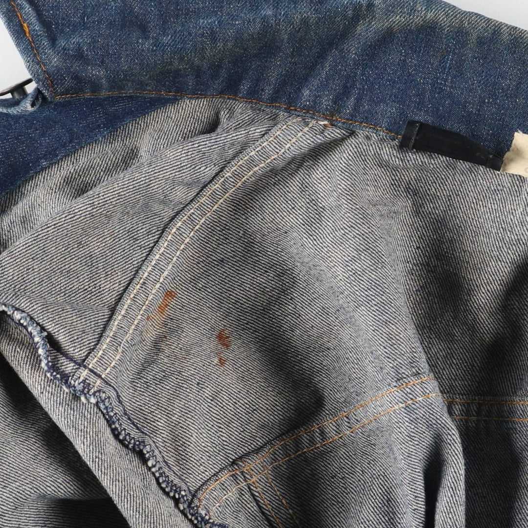 1970'S Sears ROEBUCKS WESTERN WEAR denim jacket, men's size M, lightweight, vintage cotton blue type Vintage Second Hand