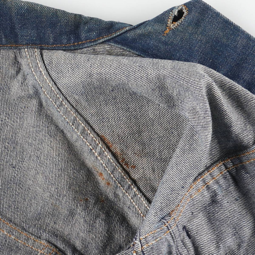 1970'S Sears ROEBUCKS WESTERN WEAR denim jacket, men's size M, lightweight, vintage cotton blue type Vintage Second Hand
