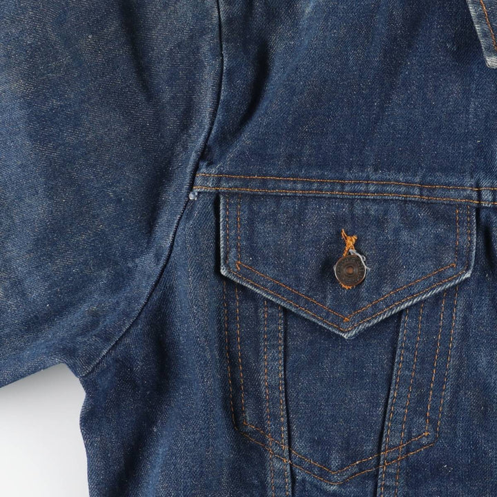 1970'S Sears ROEBUCKS WESTERN WEAR denim jacket, men's size M, lightweight, vintage cotton blue type Vintage Second Hand