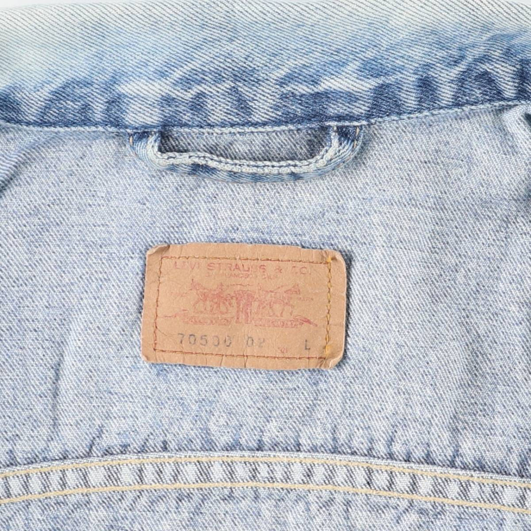 90'S Levi's 70500-0225 Denim Jacket, Men's Size L, Vintage cotton blue type Vintage Second Hand