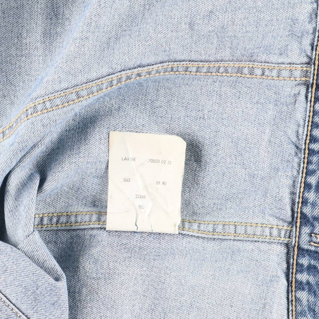 90'S Levi's 70500-0225 Denim Jacket, Men's Size L, Vintage cotton blue type Vintage Second Hand