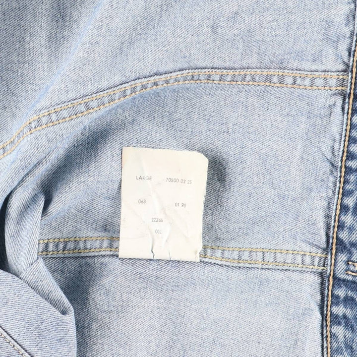 90'S Levi's 70500-0225 Denim Jacket, Men's Size L, Vintage cotton blue type Vintage Second Hand