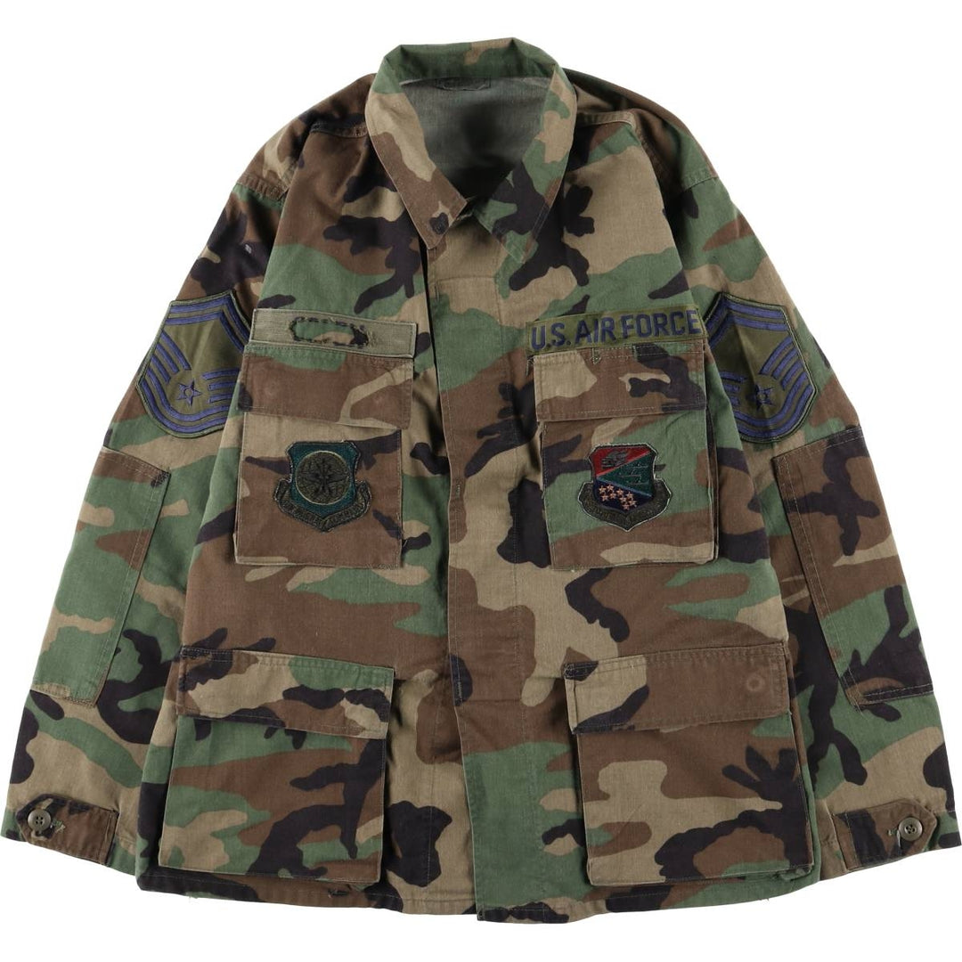 Authentic US Air Force Camouflage Pattern Woodland Camo BDU Military Jacket, Made in USA, Small-Short, Men's Size Small cotton Khaki type Vintage Second Hand