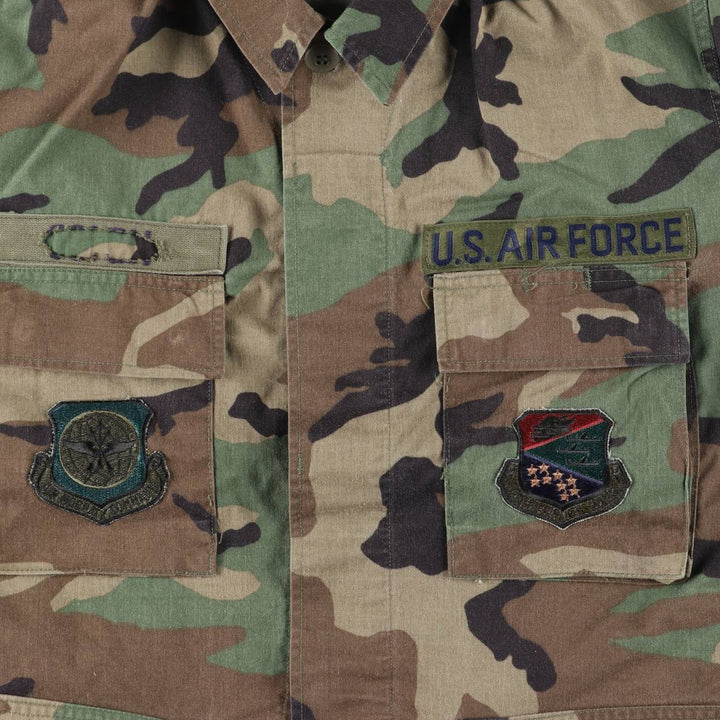 Authentic US Air Force Camouflage Pattern Woodland Camo BDU Military Jacket, Made in USA, Small-Short, Men's Size Small cotton Khaki type Vintage Second Hand