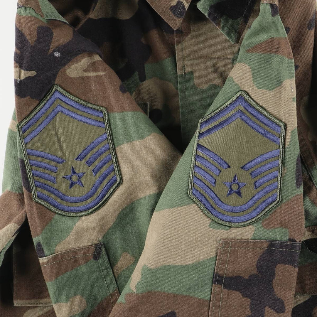 Authentic US Air Force Camouflage Pattern Woodland Camo BDU Military Jacket, Made in USA, Small-Short, Men's Size Small cotton Khaki type Vintage Second Hand
