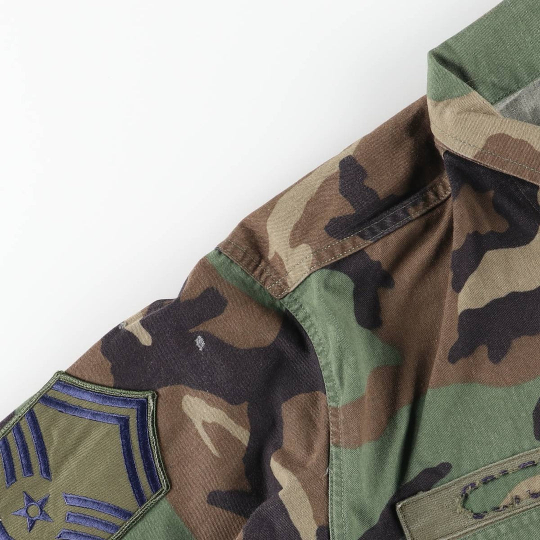 Authentic US Air Force Camouflage Pattern Woodland Camo BDU Military Jacket, Made in USA, Small-Short, Men's Size Small cotton Khaki type Vintage Second Hand