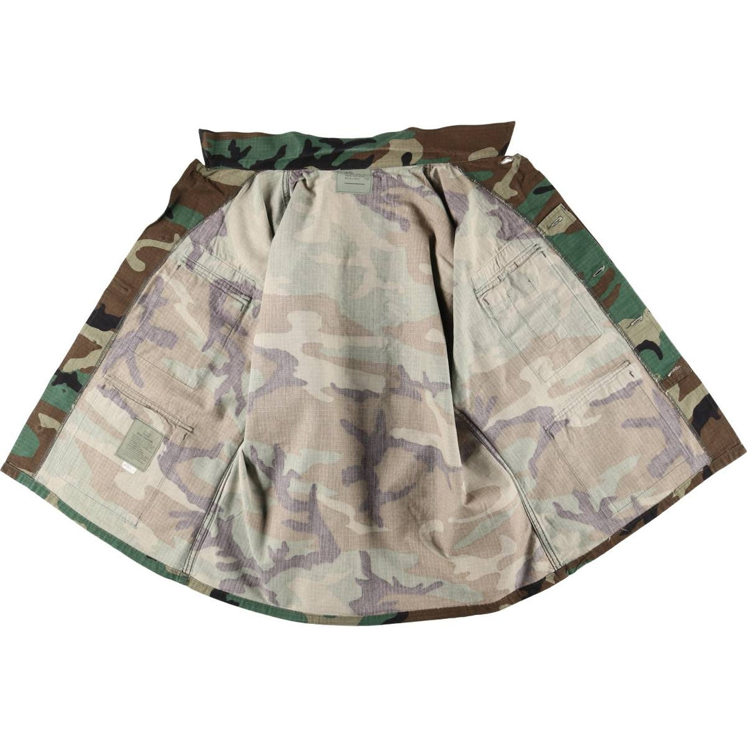 US Military TRU SPEC Camouflage Pattern Woodland Camo BDU Military Jacket, Large-Short, Men's Size L cotton Khaki type Vintage Second Hand
