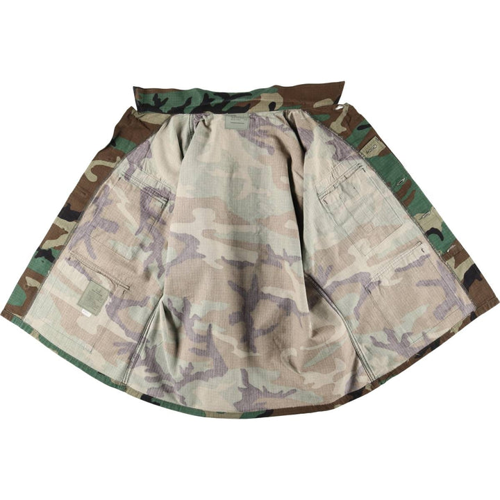 US Military TRU SPEC Camouflage Pattern Woodland Camo BDU Military Jacket, Large-Short, Men's Size L cotton Khaki type Vintage Second Hand