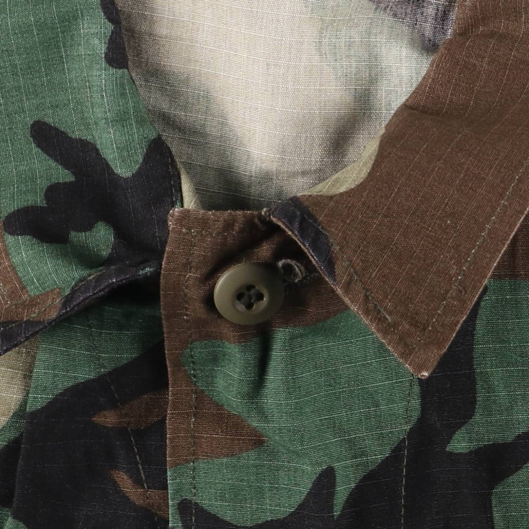 US Military TRU SPEC Camouflage Pattern Woodland Camo BDU Military Jacket, Large-Short, Men's Size L cotton Khaki type Vintage Second Hand