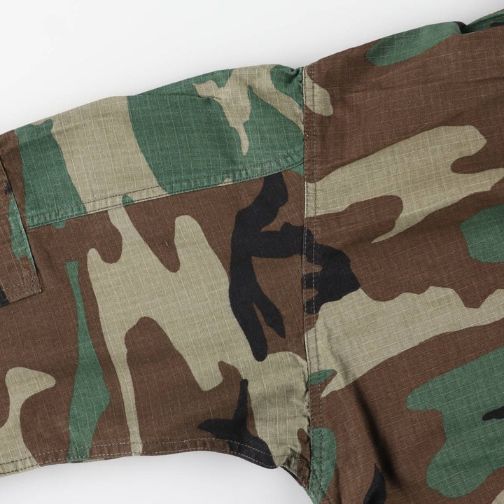 US Military TRU SPEC Camouflage Pattern Woodland Camo BDU Military Jacket, Large-Short, Men's Size L cotton Khaki type Vintage Second Hand