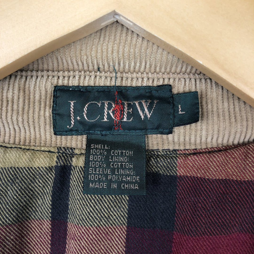 90'S J.Crew hunting jacket, men's size L cotton navy blue type Vintage Second Hand