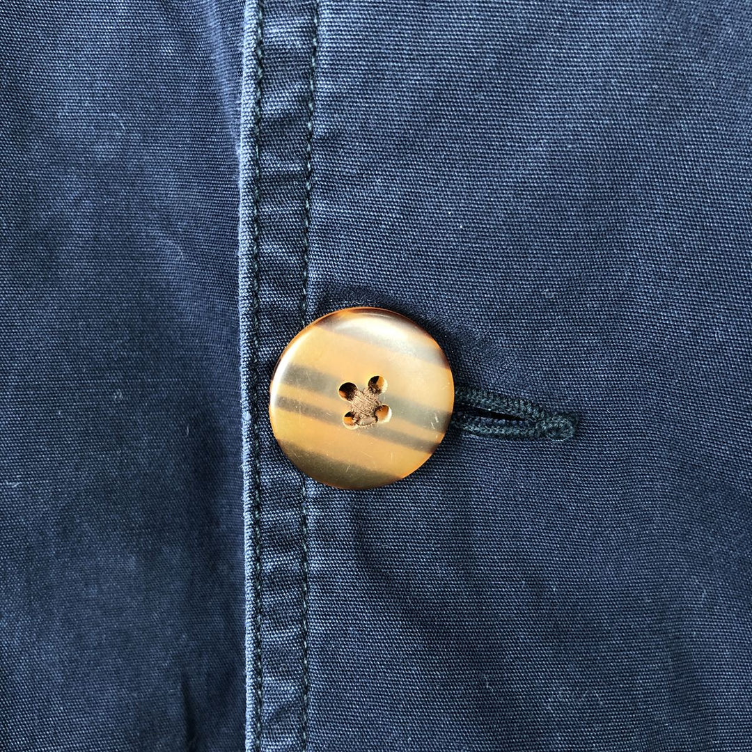 90'S J.Crew hunting jacket, men's size L cotton navy blue type Vintage Second Hand
