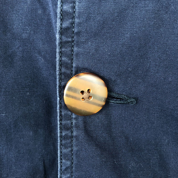 90'S J.Crew hunting jacket, men's size L cotton navy blue type Vintage Second Hand