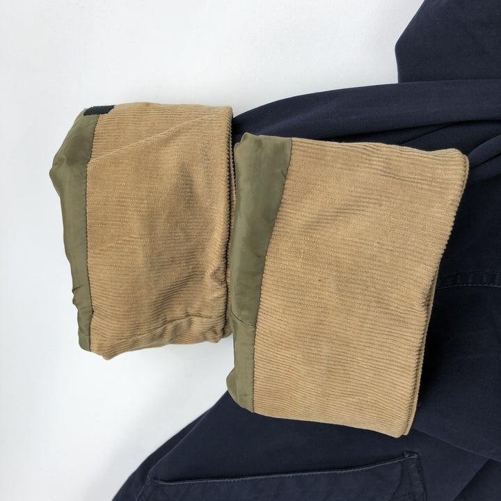 90'S J.Crew hunting jacket, men's size L cotton navy blue type Vintage Second Hand