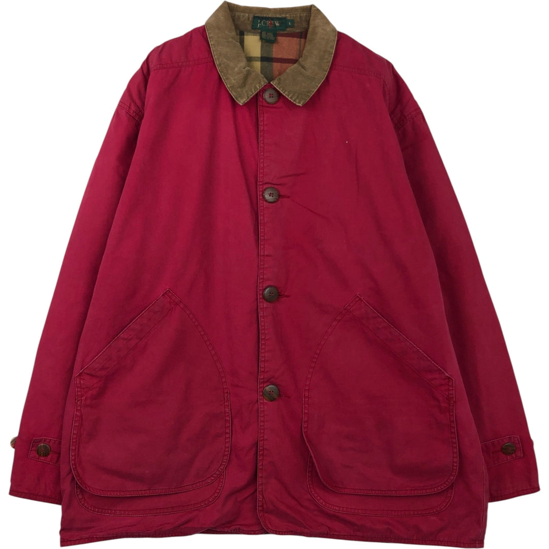 90'S J.Crew Vintage Hunting Jacket, Men's Size L cotton red type Vintage Second Hand