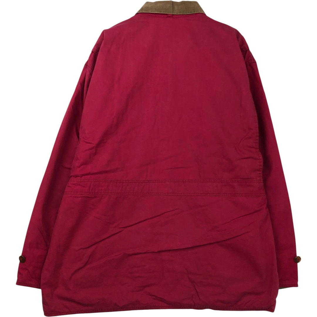 90'S J.Crew Vintage Hunting Jacket, Men's Size L cotton red type Vintage Second Hand