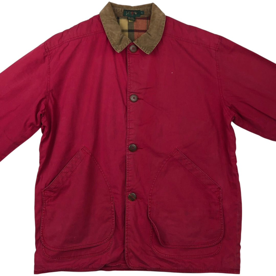 90'S J.Crew Vintage Hunting Jacket, Men's Size L cotton red type Vintage Second Hand