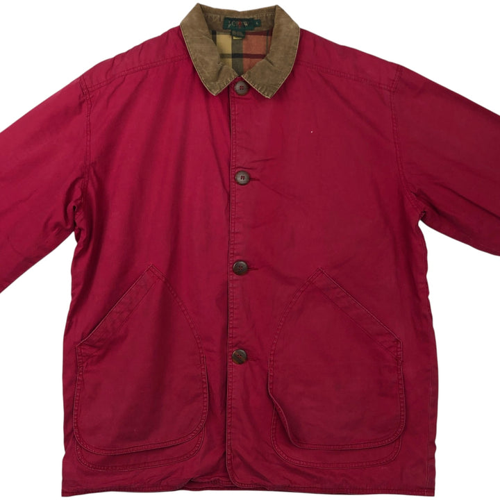 90'S J.Crew Vintage Hunting Jacket, Men's Size L cotton red type Vintage Second Hand