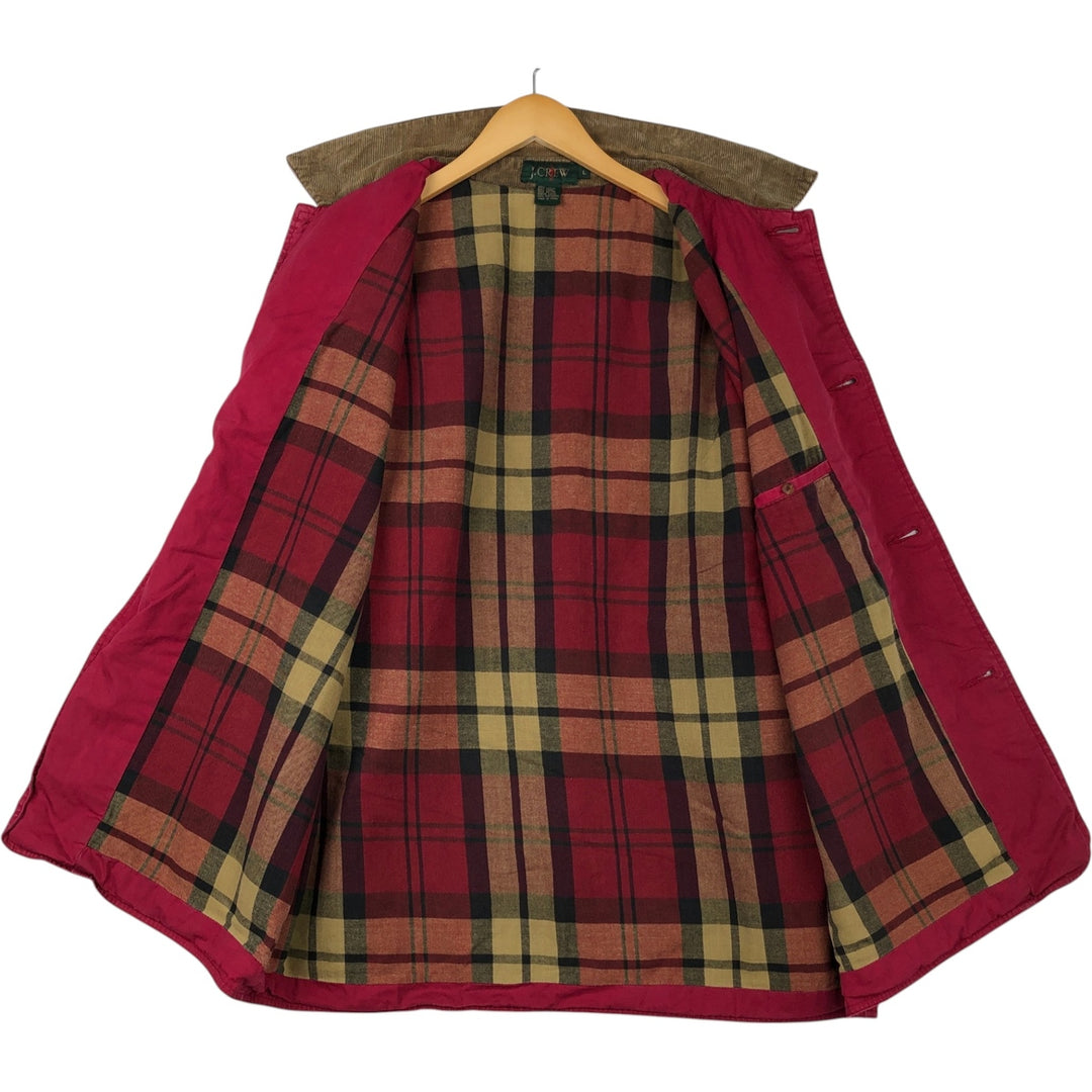 90'S J.Crew Vintage Hunting Jacket, Men's Size L cotton red type Vintage Second Hand
