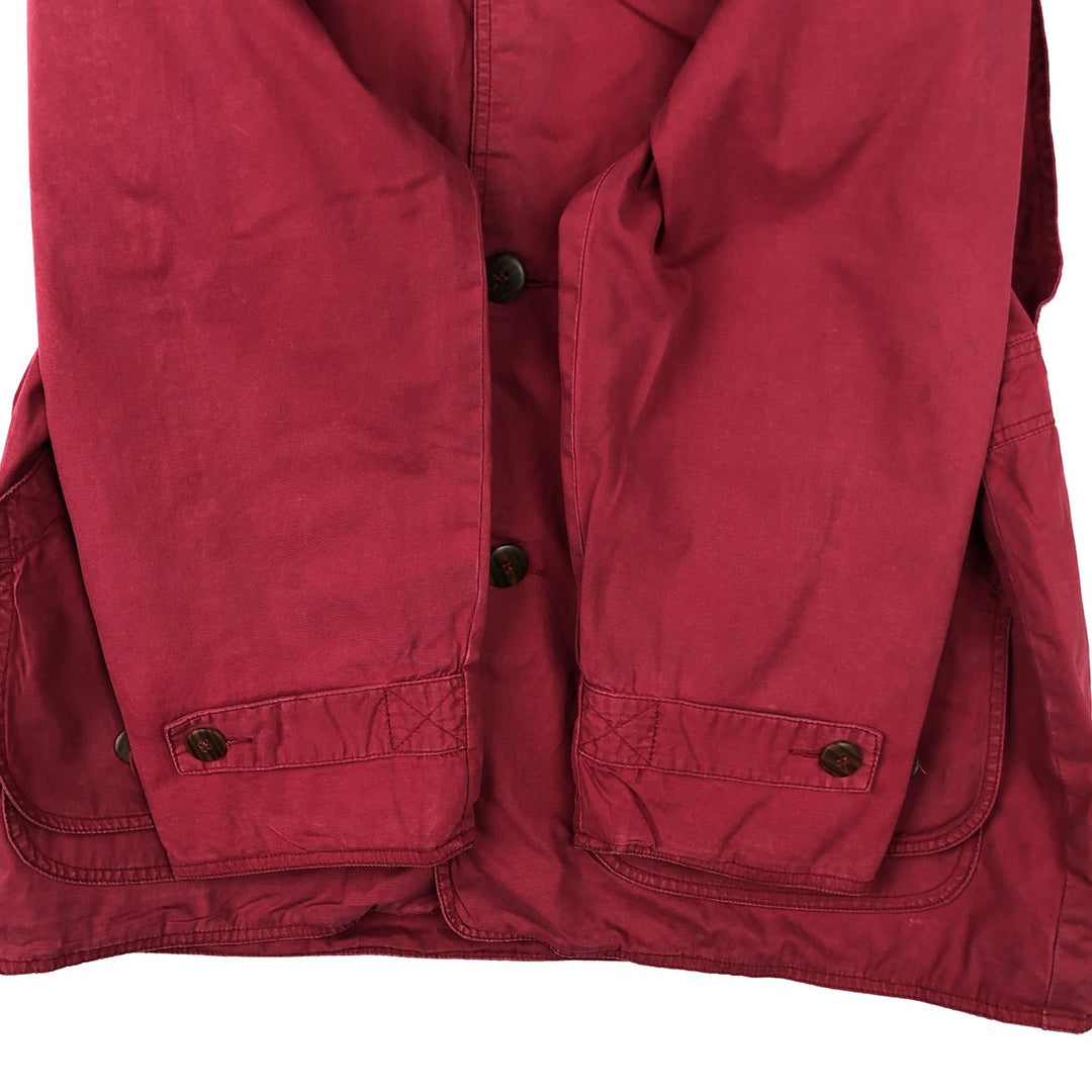90'S J.Crew Vintage Hunting Jacket, Men's Size L cotton red type Vintage Second Hand