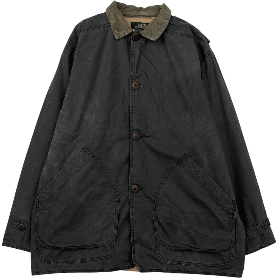 90'S J.Crew OUTFITTERS hunting jacket, men's size L cotton Charcoal Vintage Second Hand