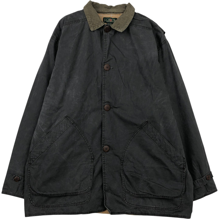 90'S J.Crew OUTFITTERS hunting jacket, men's size L cotton Charcoal Vintage Second Hand