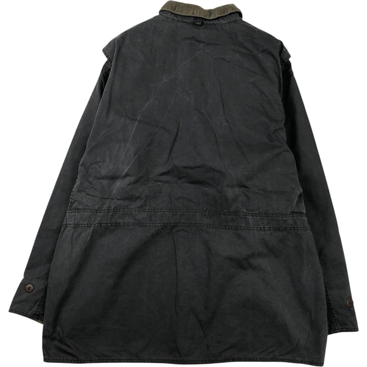 90'S J.Crew OUTFITTERS hunting jacket, men's size L cotton Charcoal Vintage Second Hand