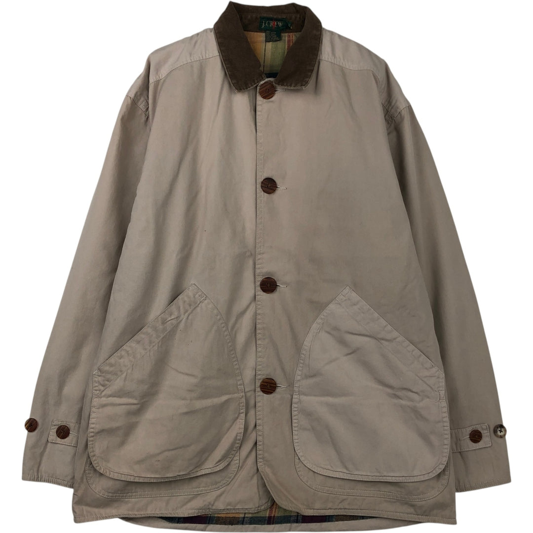 90'S J.Crew Vintage Hunting Jacket, Men's Size Small cotton Beige type Vintage Second Hand
