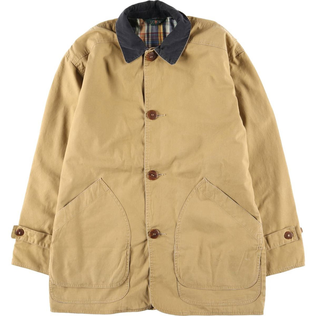 90'S J.Crew Vintage Hunting Jacket, Men's Size Small cotton Beige type Vintage Second Hand