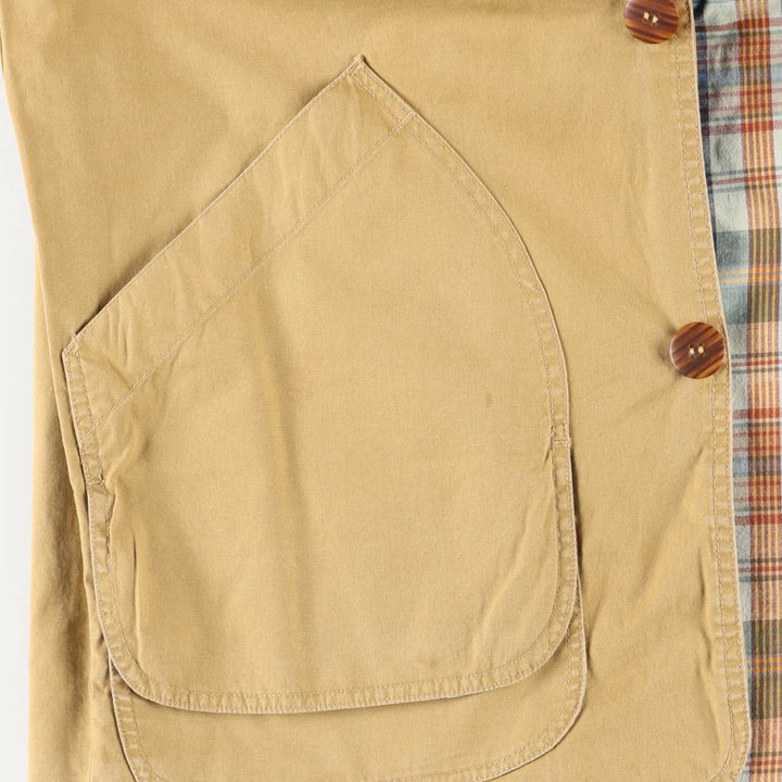90'S J.Crew Vintage Hunting Jacket, Men's Size Small cotton Beige type Vintage Second Hand