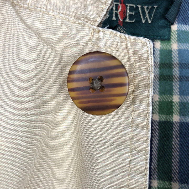 90'S J.Crew Vintage Hunting Jacket, Men's Size Small cotton Beige type Vintage Second Hand