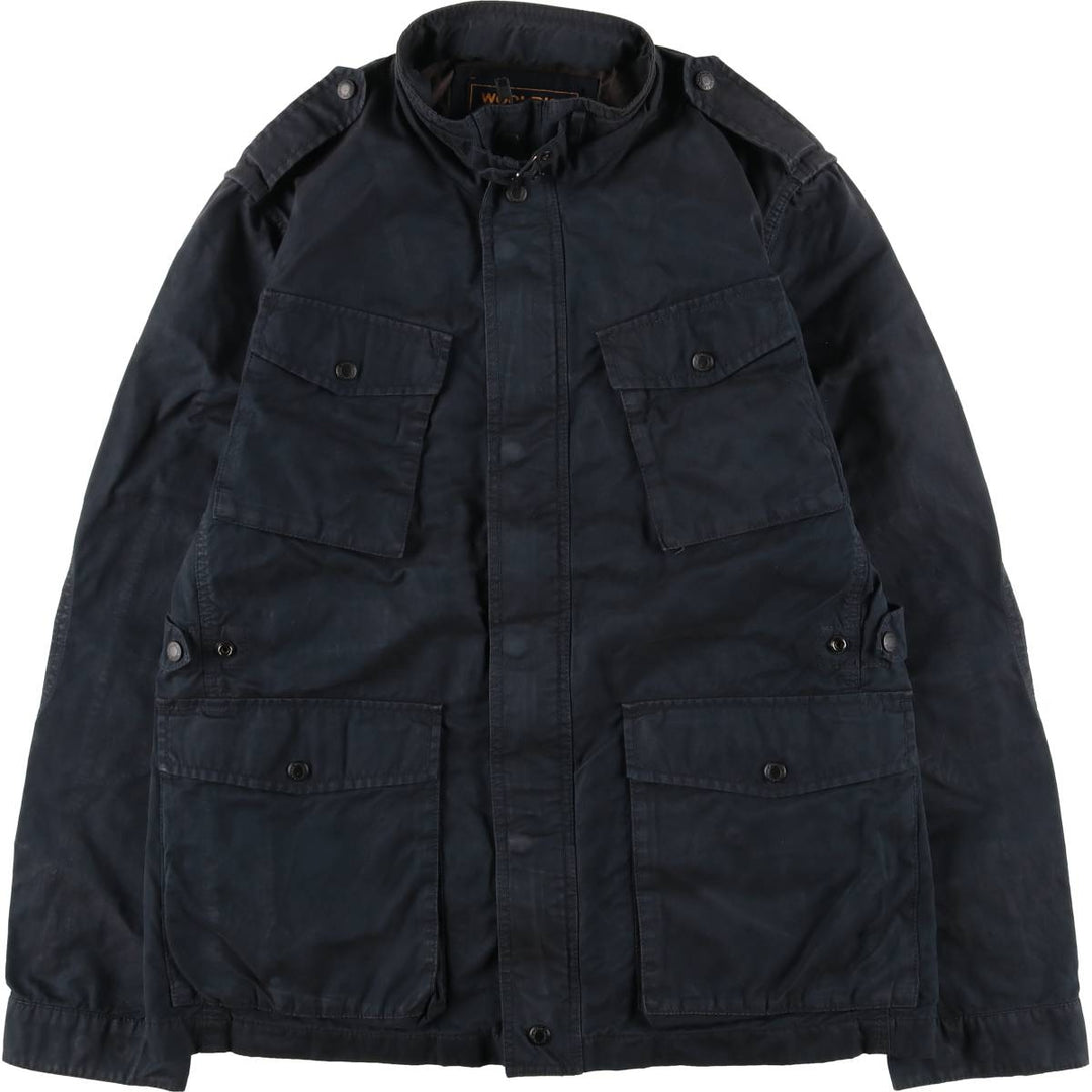 00'S WOOLRICH Military Jacket, Men's Size L cotton black type Vintage Second Hand