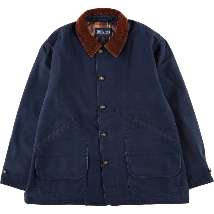 Vintage 80s-90'S Lands' End hunting jacket, men's size XL cotton navy blue type Vintage Second Hand