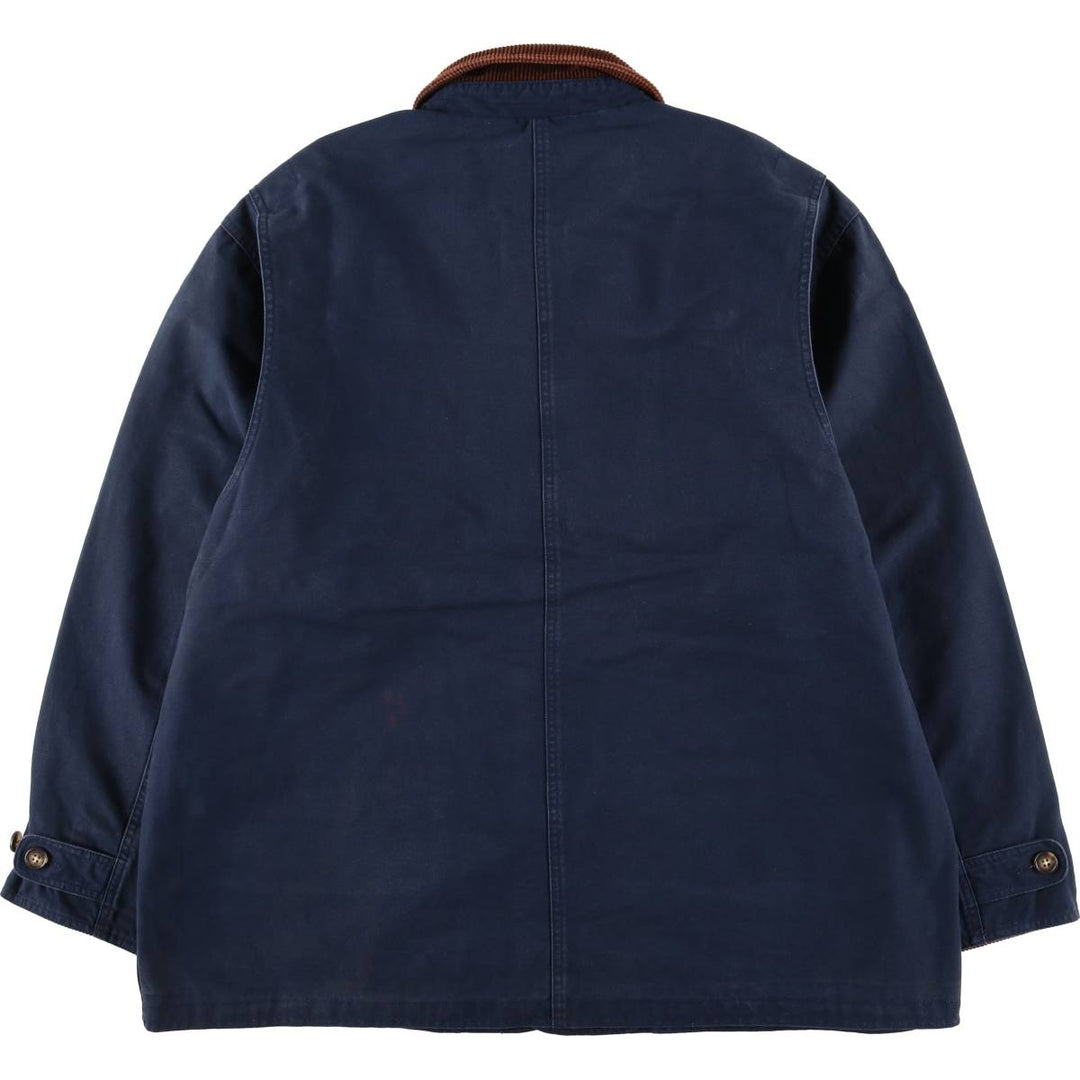 Vintage 80s-90'S Lands' End hunting jacket, men's size XL cotton navy blue type Vintage Second Hand