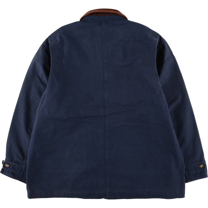 Vintage 80s-90'S Lands' End hunting jacket, men's size XL cotton navy blue type Vintage Second Hand