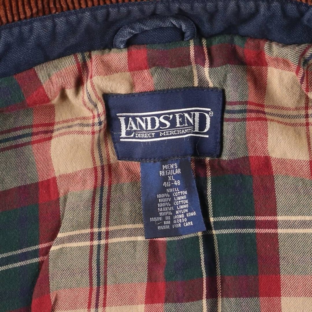 Vintage 80s-90'S Lands' End hunting jacket, men's size XL cotton navy blue type Vintage Second Hand