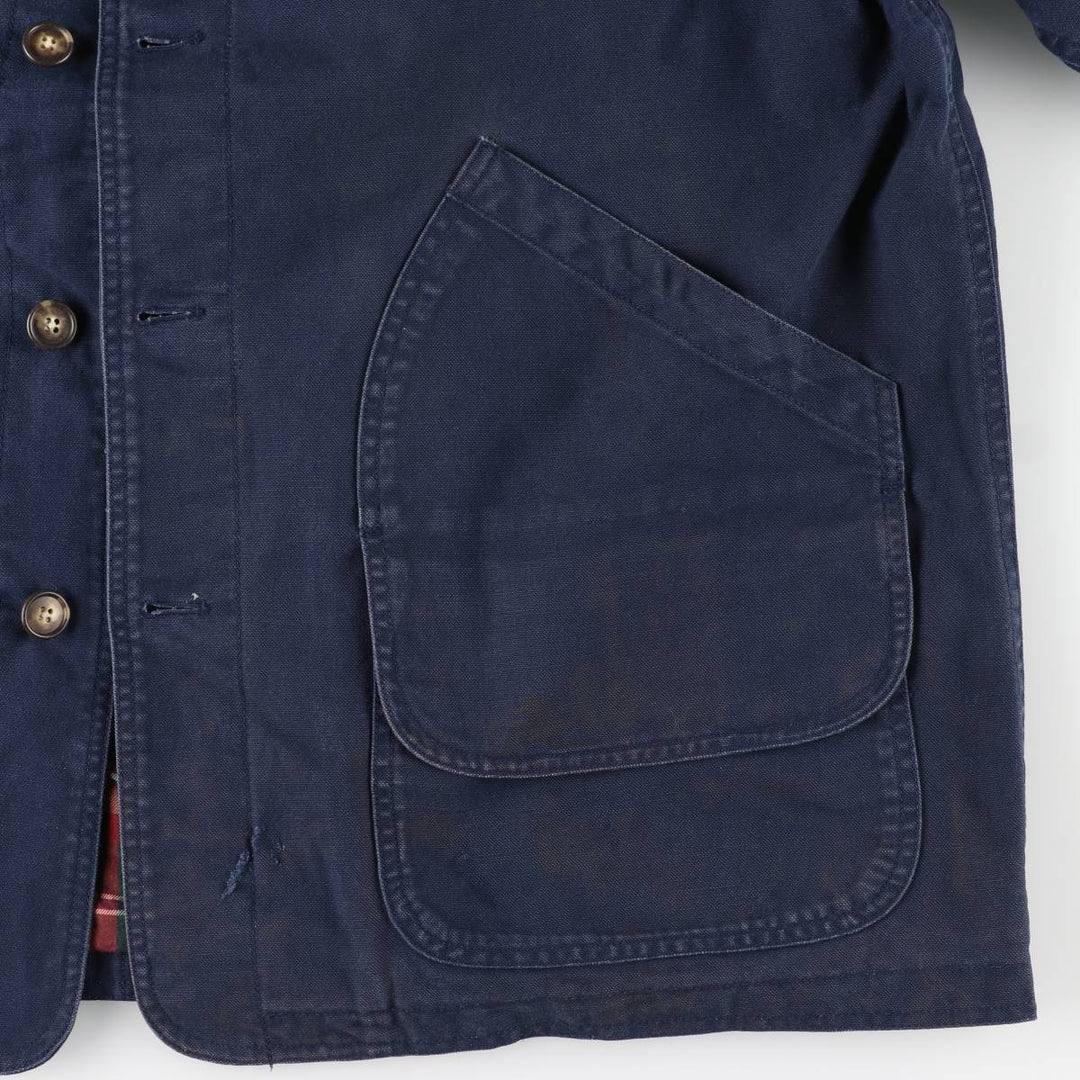 Vintage 80s-90'S Lands' End hunting jacket, men's size XL cotton navy blue type Vintage Second Hand