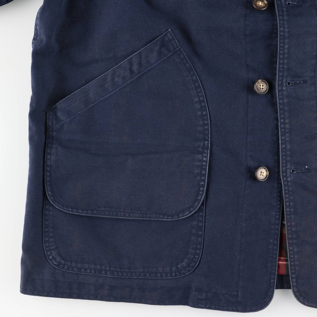 Vintage 80s-90'S Lands' End hunting jacket, men's size XL cotton navy blue type Vintage Second Hand