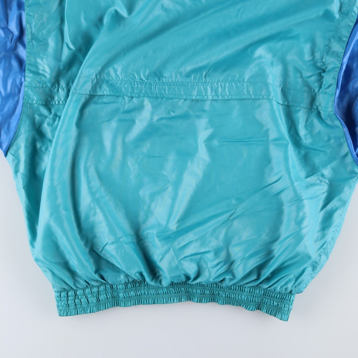 Vintage 1980'S Adidas hooded warm-up pullover, size 7-8, men's XXL. polyamide Emerald green Vintage Second Hand