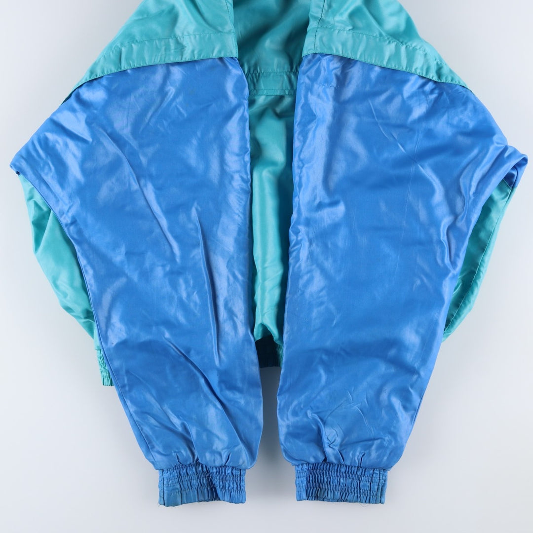 Vintage 1980'S Adidas hooded warm-up pullover, size 7-8, men's XXL. polyamide Emerald green Vintage Second Hand